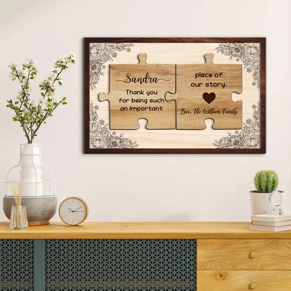 Important Piece of Our Story Custom Wooden Art Retirement Gifts