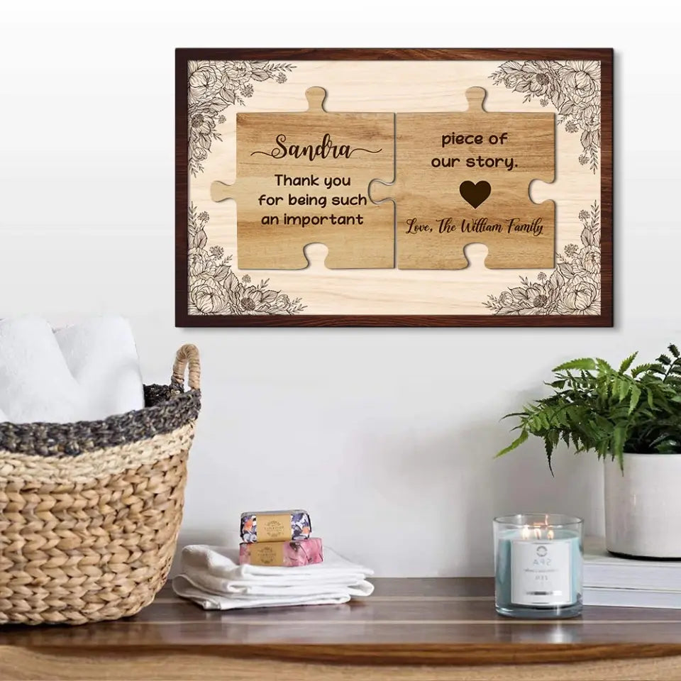 Important Piece of Our Story Custom Wooden Art Retirement Gifts