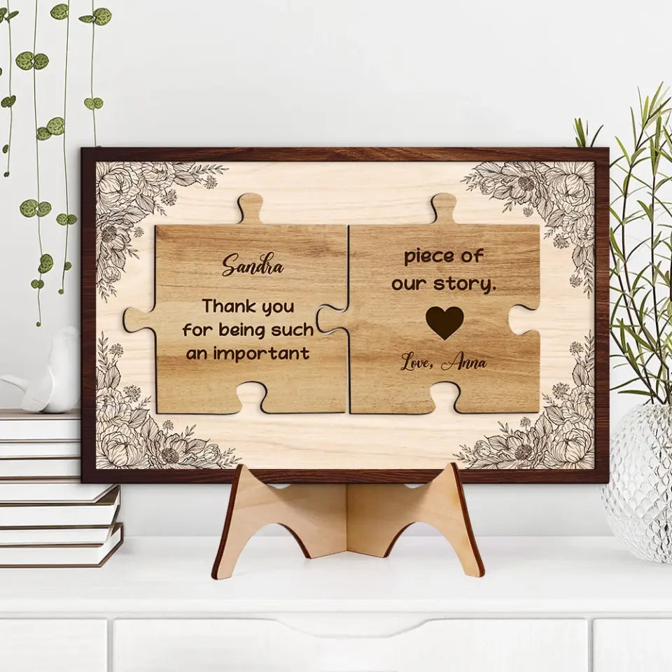 Important Piece of Our Story Custom Wooden Art Retirement Gifts