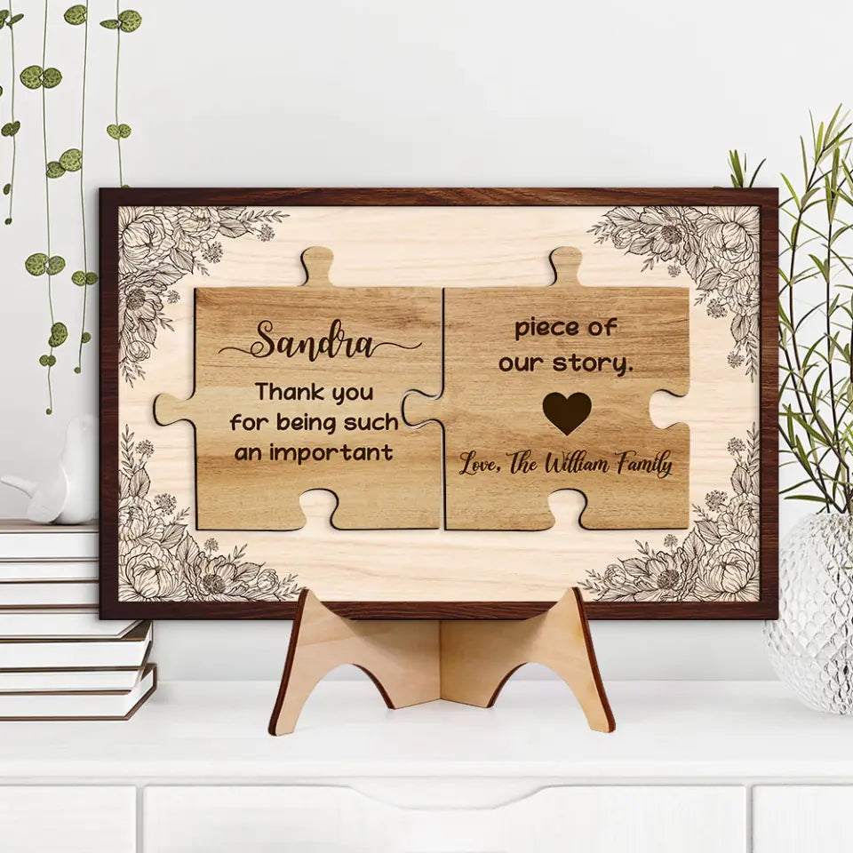 Important Piece of Our Story Custom Wooden Art Retirement Gifts