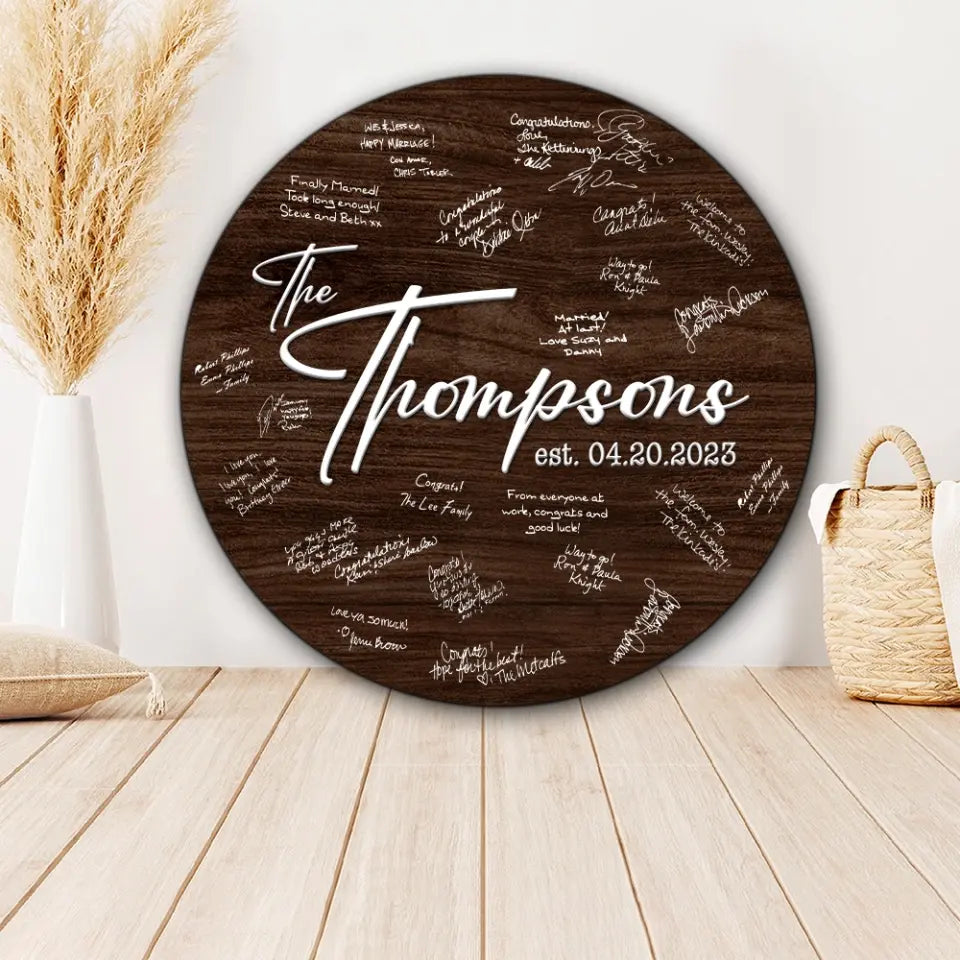 Bride And Groom Hand Writing Custom Wooden Art Wedding Gift For Couples