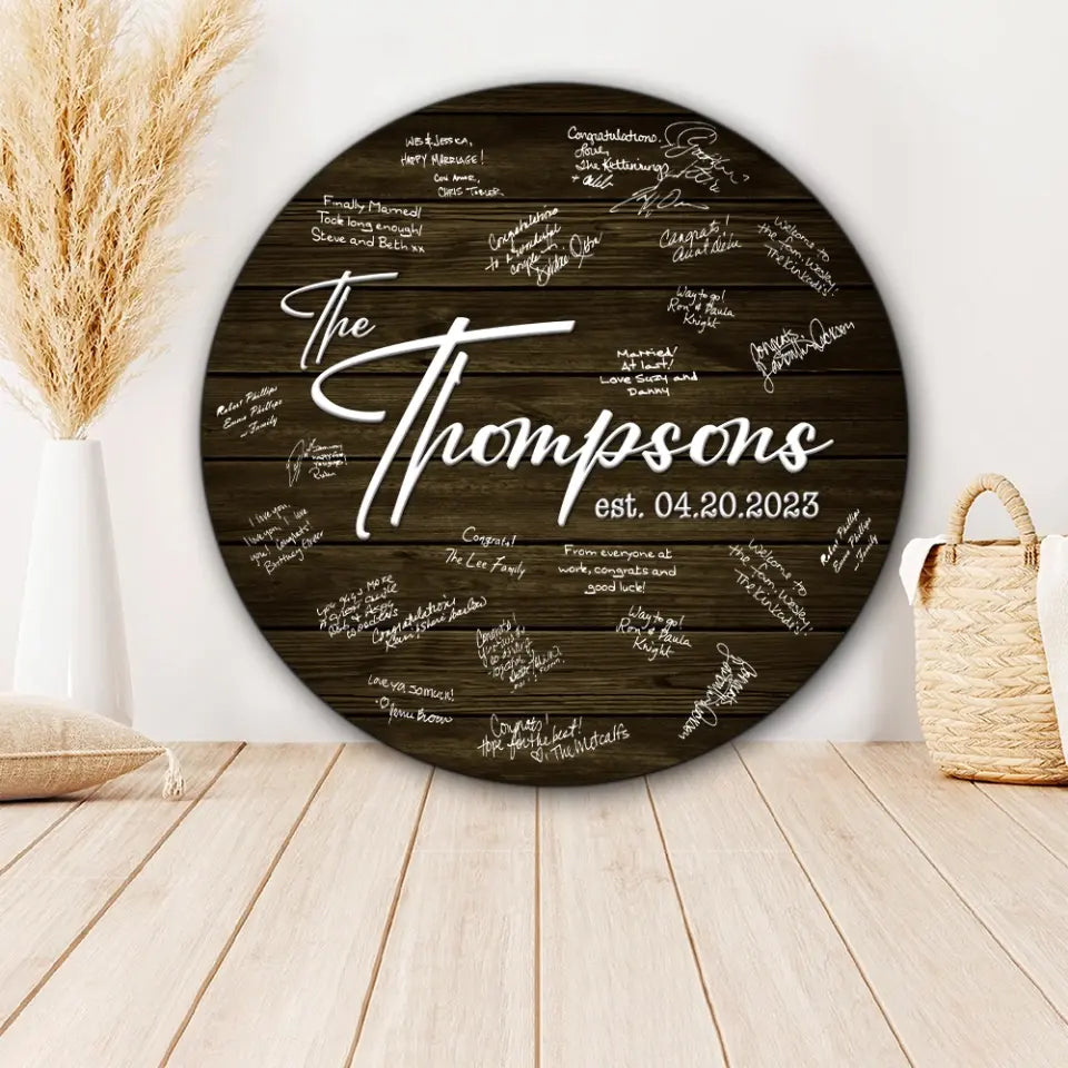 Bride And Groom Hand Writing Custom Wooden Art Wedding Gift For Couples