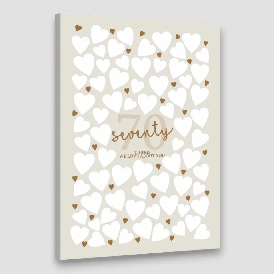 Write Your Own 40 50 60 70 80 90 Things We Love About You - Canvas Poster Wall Art - Best Birthday Gift For Family - For Older Parents/Grandparents