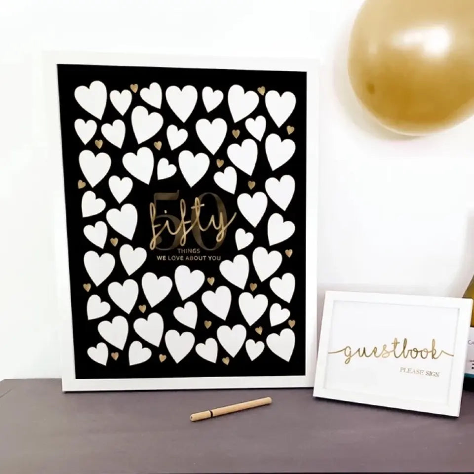 Write Your Own 40 50 60 70 80 90 Things We Love About You - Canvas Poster Wall Art - Best Birthday Gift For Family - For Older Parents/Grandparents