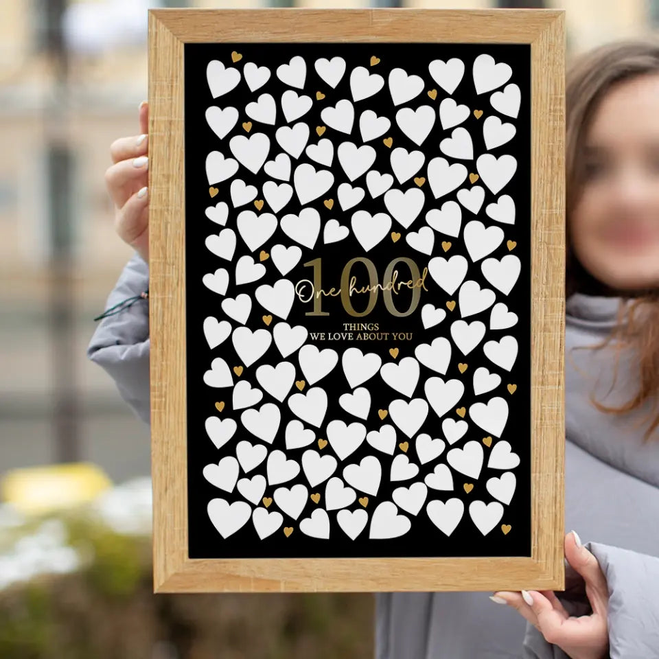 Write Your Own 40 50 60 70 80 90 Things We Love About You - Canvas Poster Wall Art - Best Birthday Gift For Family - For Older Parents/Grandparents