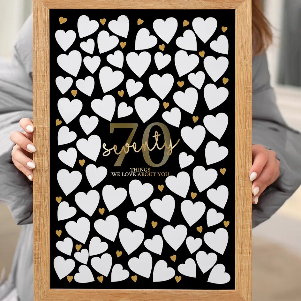 Write Your Own 40 50 60 70 80 90 Things We Love About You - Canvas Poster Wall Art - Best Birthday Gift For Family - For Older Parents/Grandparents