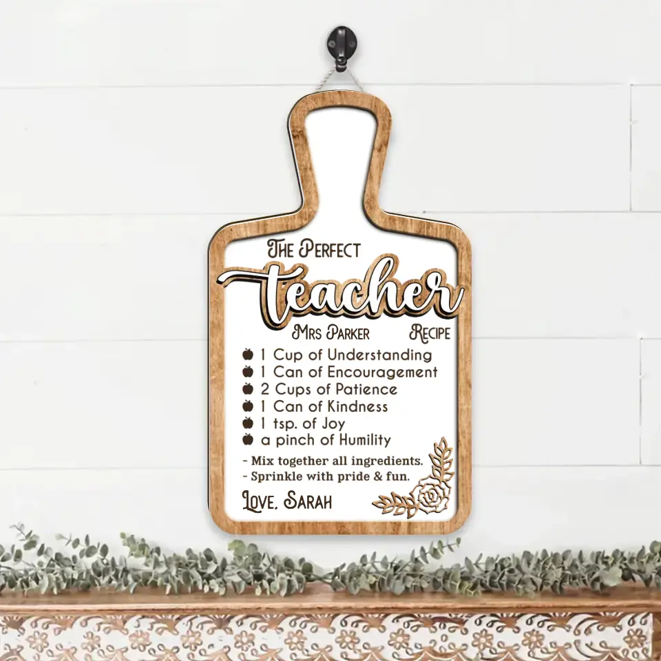 The Perfect Teacher Sprinkle With Pride And Fun Personalized Wooden Sign