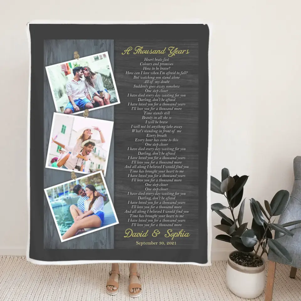 Love Song And Lyrics Custom Blanket Anniversary Gift For Couples