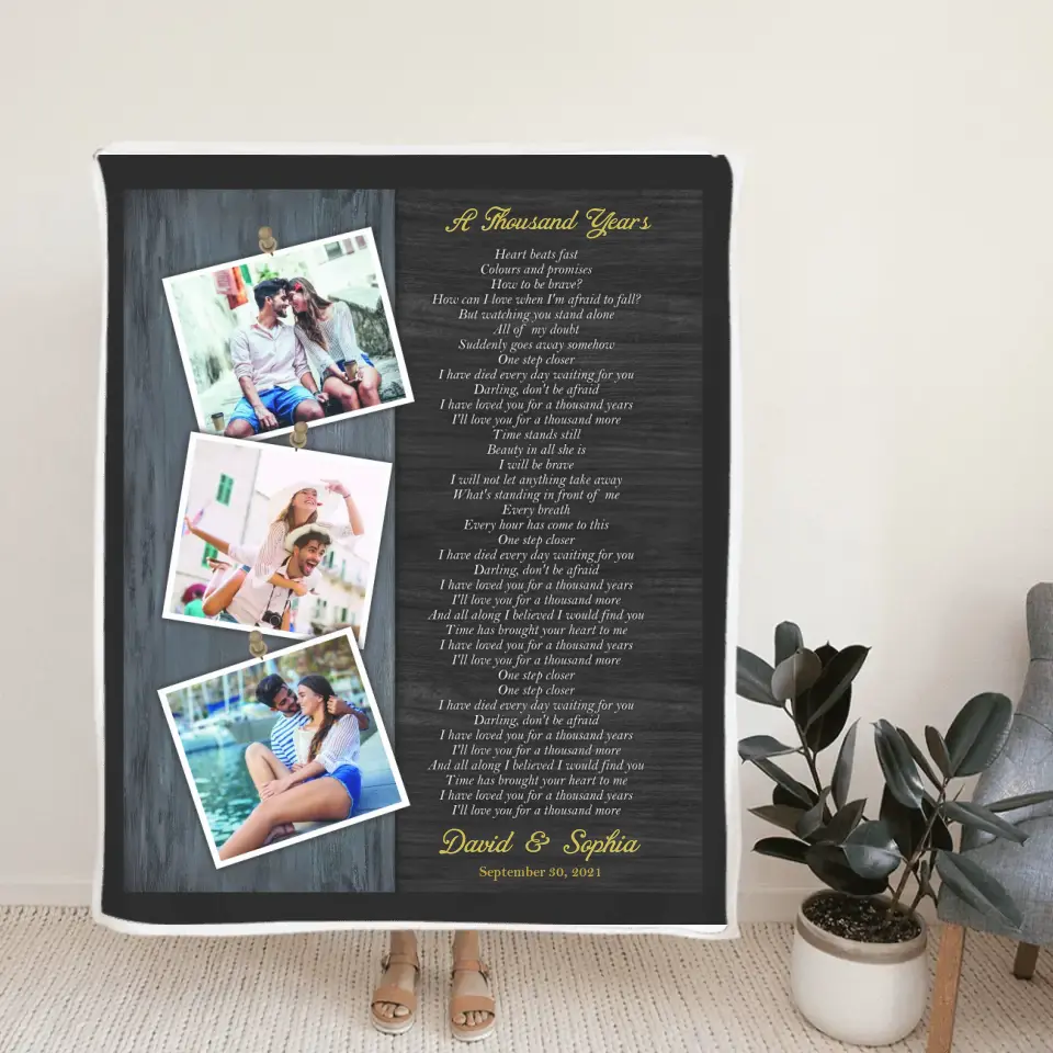 Love Song And Lyrics Custom Blanket Anniversary Gift For Couples