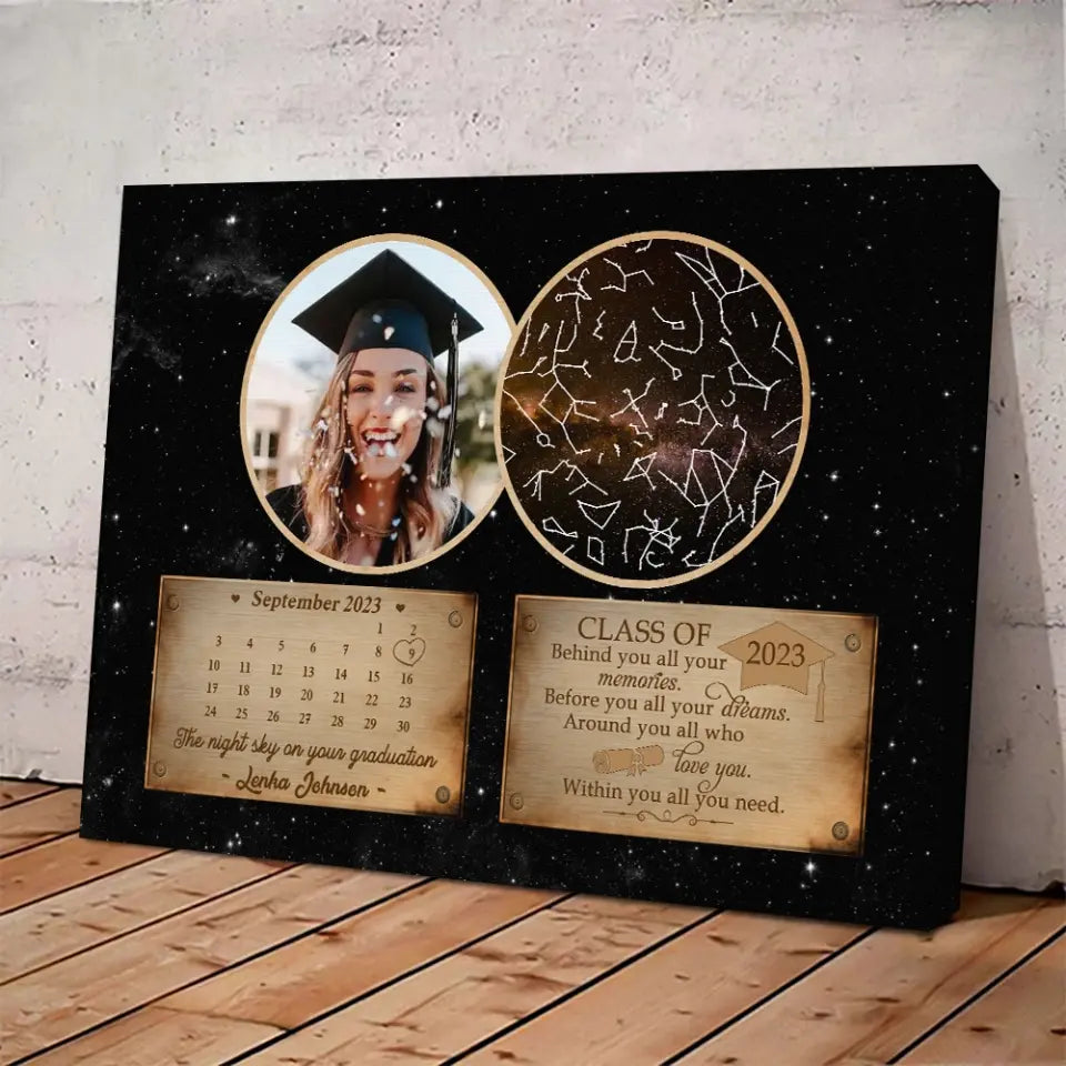 The Night Sky On Your Graduation - Custom Canvas Poster - Graduation Gift For Daughter For Son