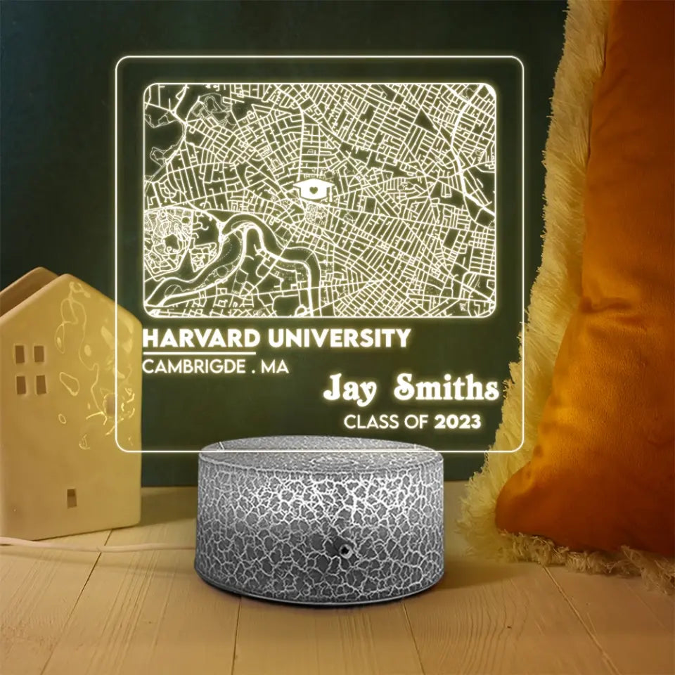 Custom Map 3D LED Light - Graduation Gift For Friends, For Him/Her, Son/Daughter