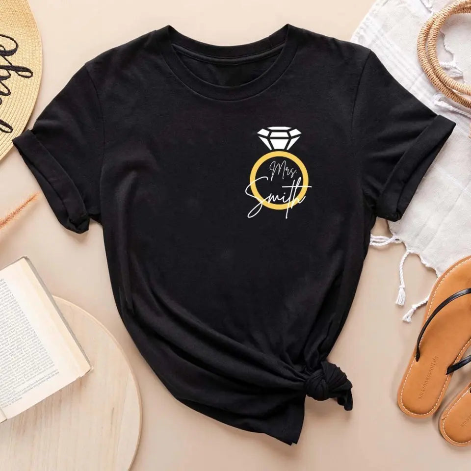 Bride To Be Engagement Ring Future Mrs Custom Tshirt Engagement Gift For Her