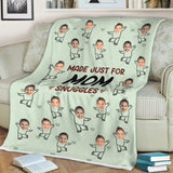 Made Just For Mom Snuggles - Custom Face's Photo Blanket - Best Gift For Mom For Mother On Mother's Day On Anniversary - Gift For Her - Home Decor -  304IHPLNBL454