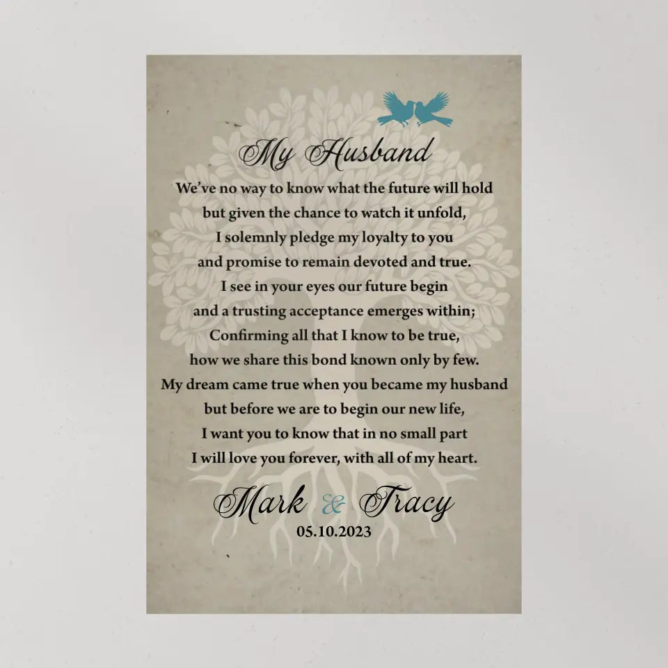 Wedding Vows Canvas - My Dream Came True - Wedding Wall Decoration - Gift for Bride & Groom