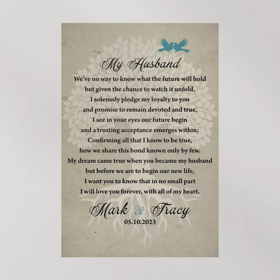 Wedding Vows Canvas - My Dream Came True - Wedding Wall Decoration - Gift for Bride & Groom