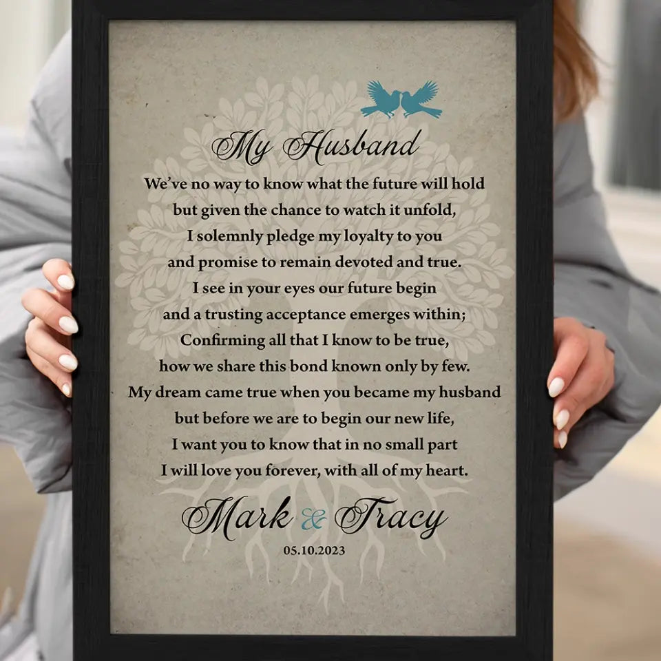 Wedding Vows Canvas - My Dream Came True - Wedding Wall Decoration - Gift for Bride & Groom