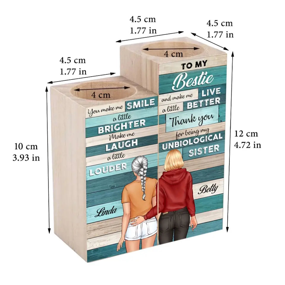 You Make Me Smile - Personalized Wooden Candle Holder - Best Gift For Bestie Friends