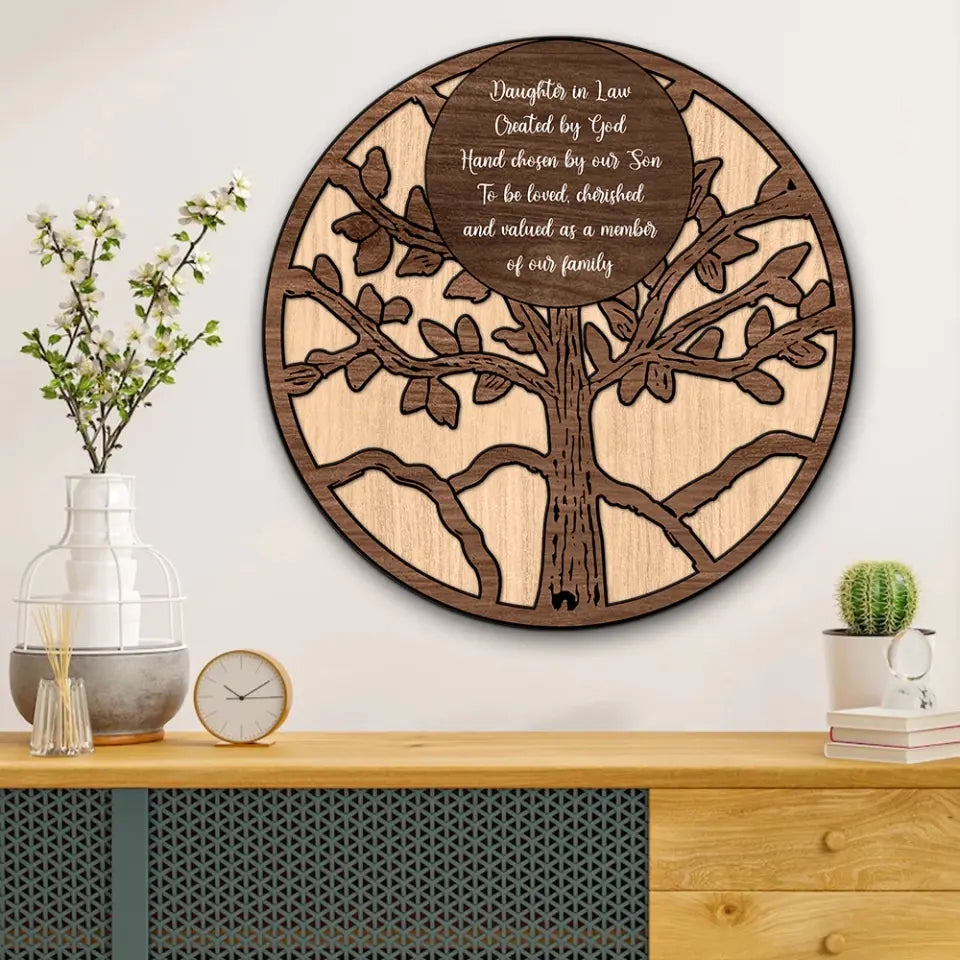 Daughter In Law Ceated By God Hand Chosen By Our Son Custom Art Piece Wedding Gift