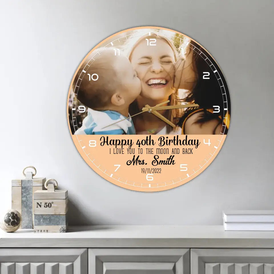 Happy Birthday Mommy Custom Wall Clock Birthday Gift For Mom