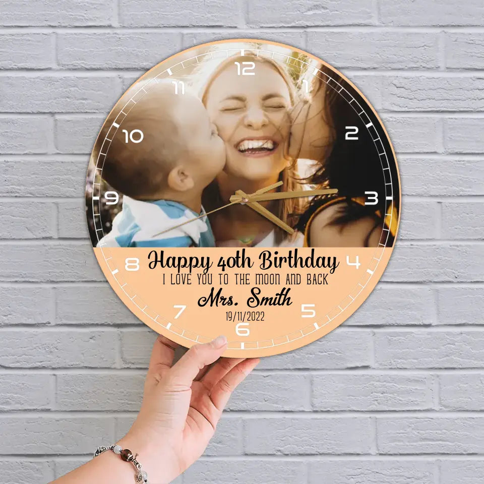 Happy Birthday Mommy Custom Wall Clock Birthday Gift For Mom