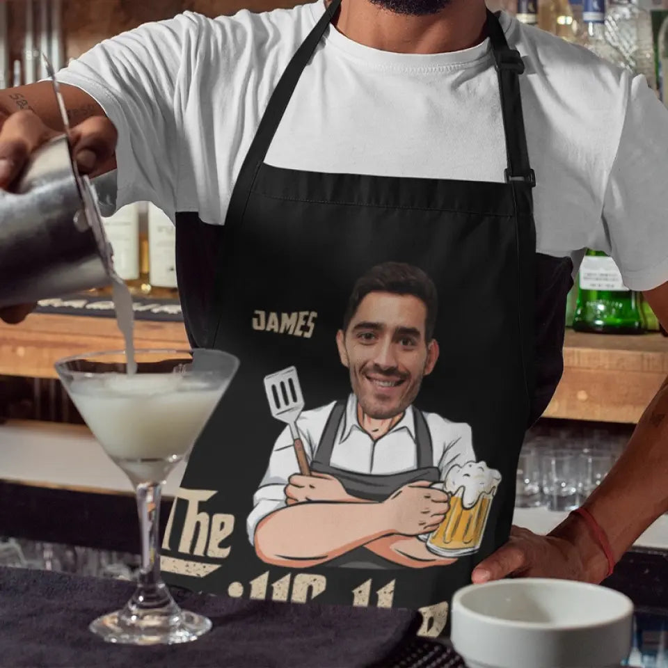 The Grillfather The Man The Myth The Legend - Personalized Apron - Best Gift For Dad Grandpa Husband Uncle