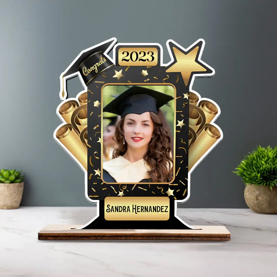 Personalized Wooden Graduation Plaque Gift with stand - Personalized Plaque - College Graduation | 305IHPLNWP527