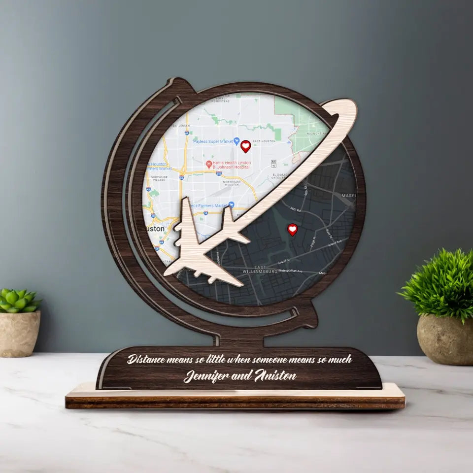 Custom Night Sky, Map Print By Location, Globe Shape, Wooden Plaque 3 Layers | 305IHPNPWP601