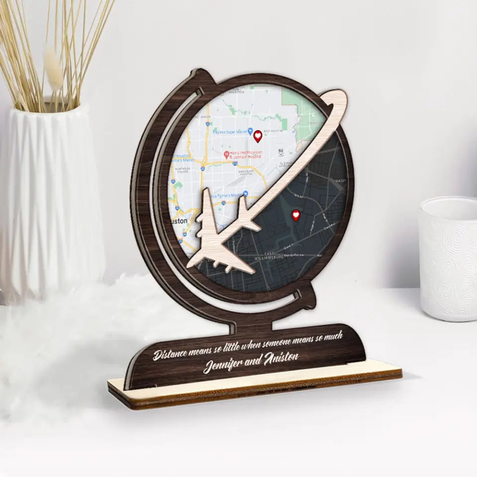 Custom Night Sky Map Print By Location Globe Shape - Personalized Wooden Plaque 3 Layers