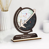 Custom Night Sky, Map Print By Location, Globe Shape, Wooden Plaque 3 Layers | 305IHPNPWP601
