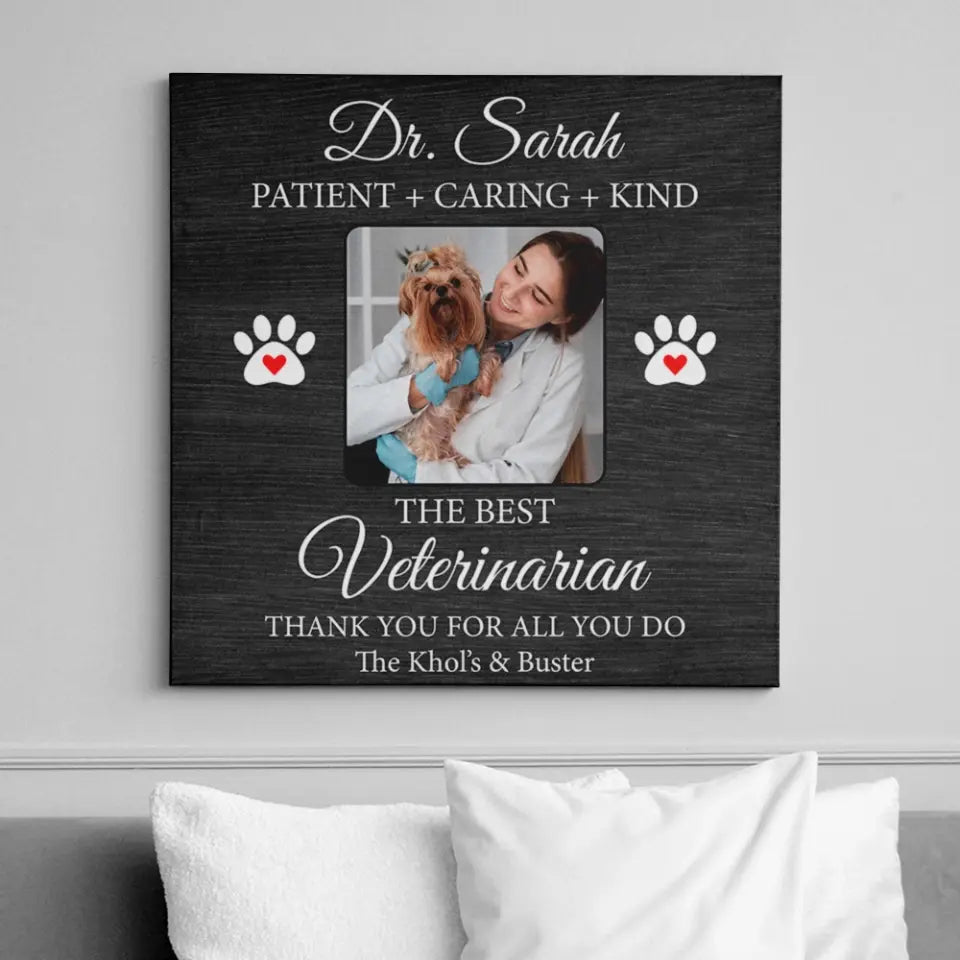 The Best Veterinarian Patient Caring Kind - Custom Canvas Poster - Anniversary Gift For Veterinarian