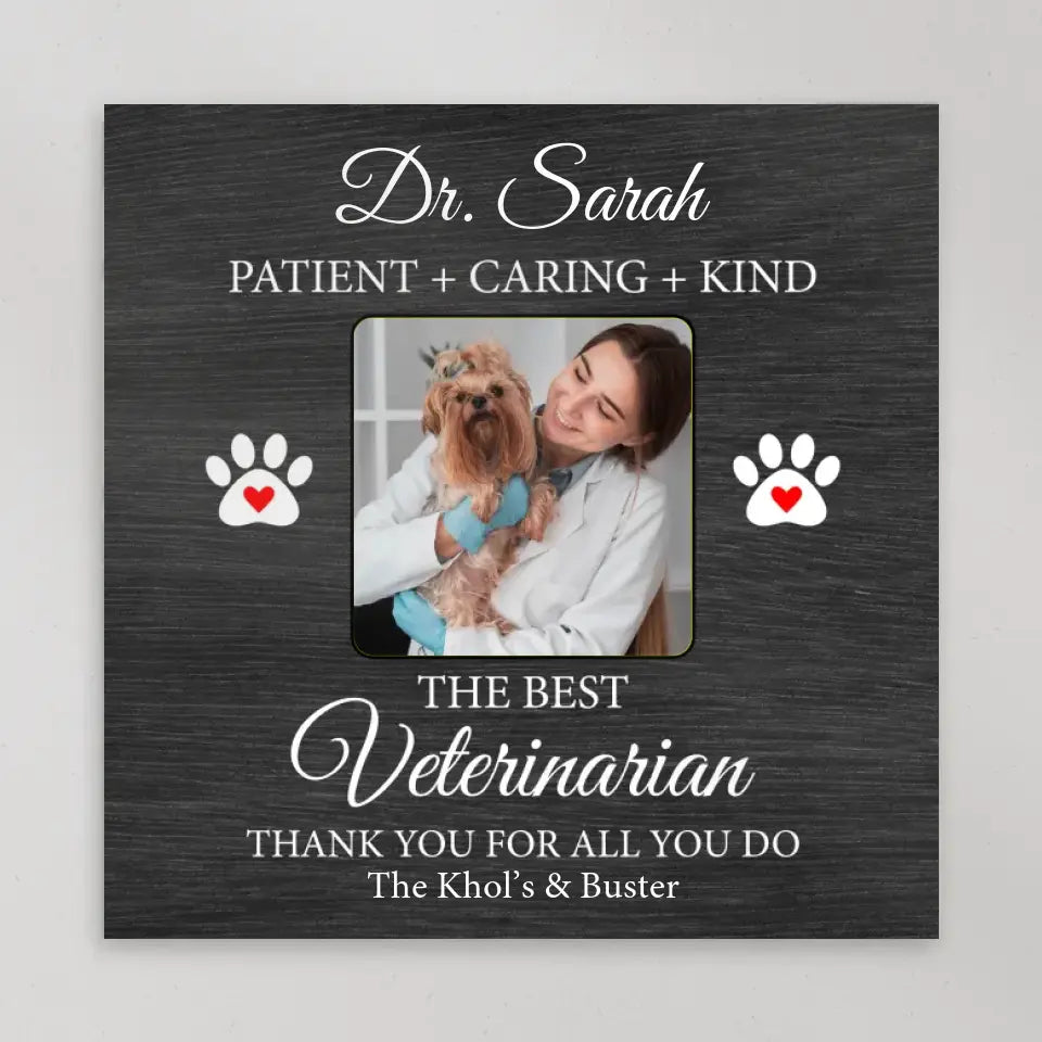 The Best Veterinarian Patient Caring Kind - Custom Canvas Poster - Anniversary Gift For Veterinarian