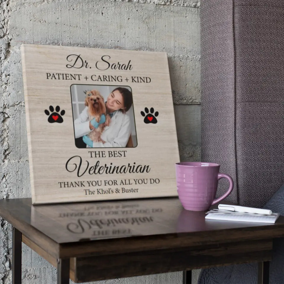 The Best Veterinarian Patient Caring Kind - Custom Canvas Poster - Anniversary Gift For Veterinarian