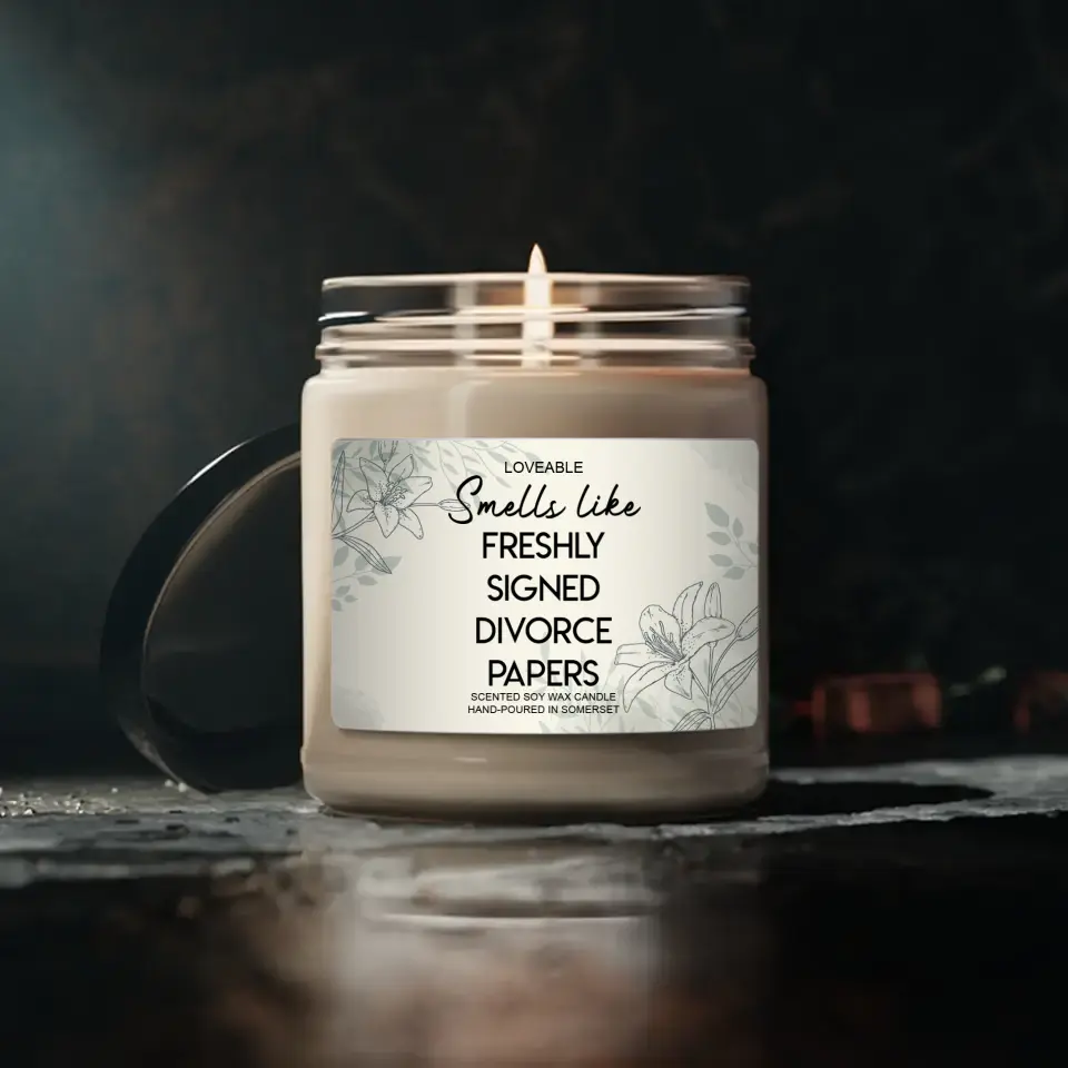 Smells Like Freshly Sign Divorce Paper Candle Funny Gift For Ex-husband Ex-wife