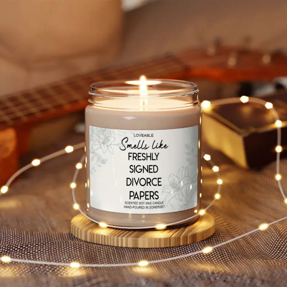Smells Like Freshly Sign Divorce Paper Candle Funny Gift For Ex-husband Ex-wife