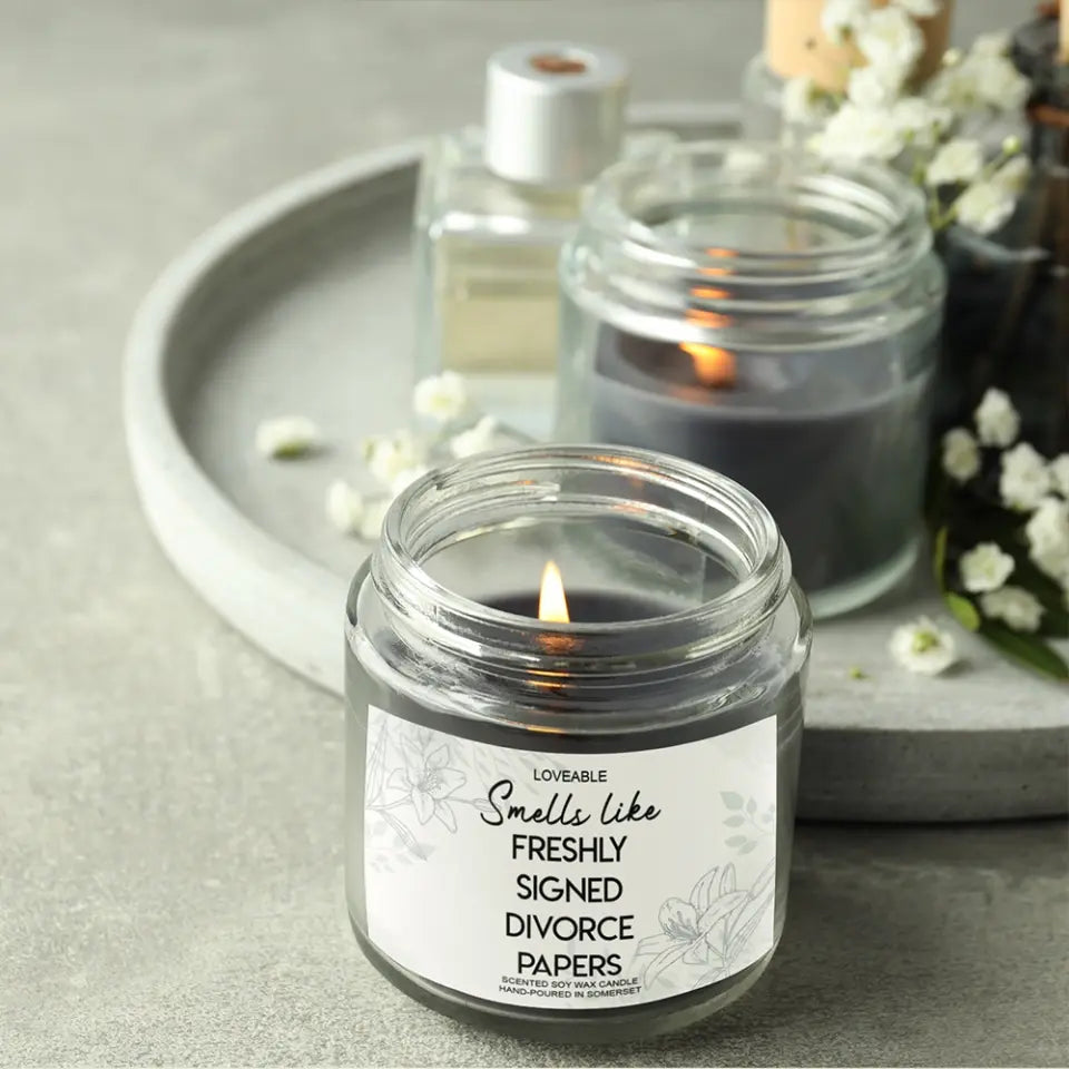 Smells Like Freshly Sign Divorce Paper Candle Funny Gift For Ex-husband Ex-wife