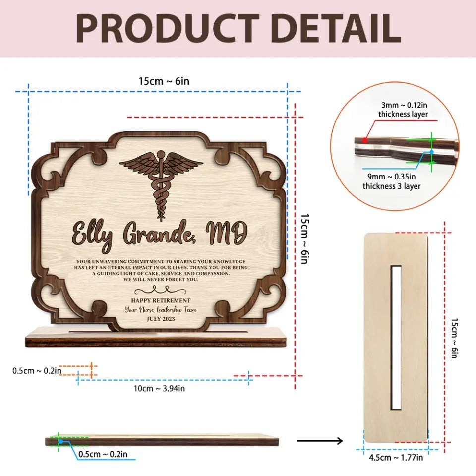 Your Unwavering Commitment To Sharing Your Knowledge - Personalized Acrylic/Wooden Plaque - Thank You Gift For Doctors - Graduation Gift For Him/Her - Retirement Gift For Co-worker - 305ICNNPWP657