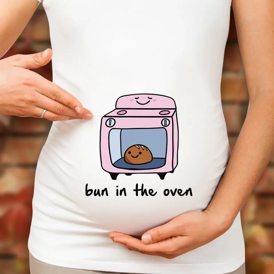 Bun In The Oven - Funny Crew Neck Sweatshirt - Tshirt For Pregnant Mom | 305IHPNPTS615