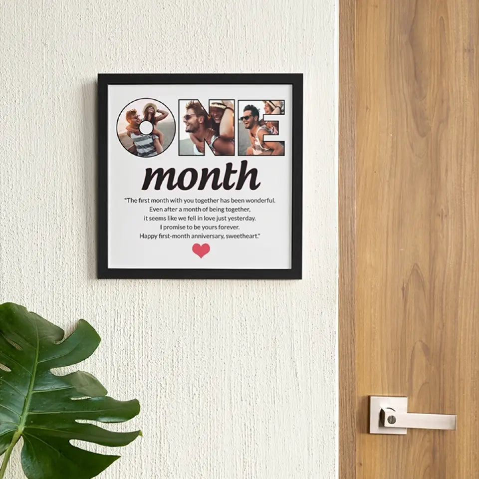 The First Month With You Together Has Been Wonderful - Personalized Canvas - 1 Month Anniversary Gift For Couple