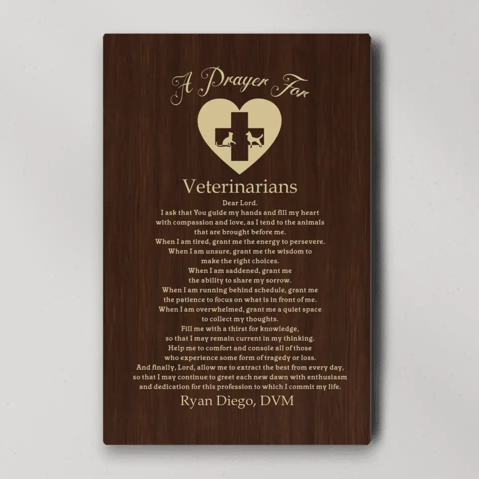 A Prayer For Veterinarians Quote About Confirmation - Custom Canvas Poster - Anniversary Gift For Coworkers