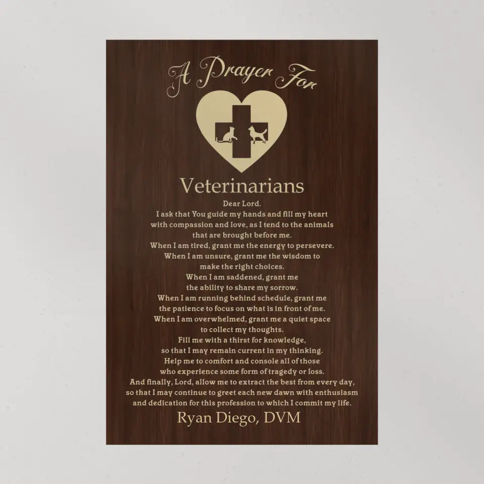 A Prayer For Veterinarians Quote About Confirmation - Custom Canvas Poster - Anniversary Gift For Coworkers