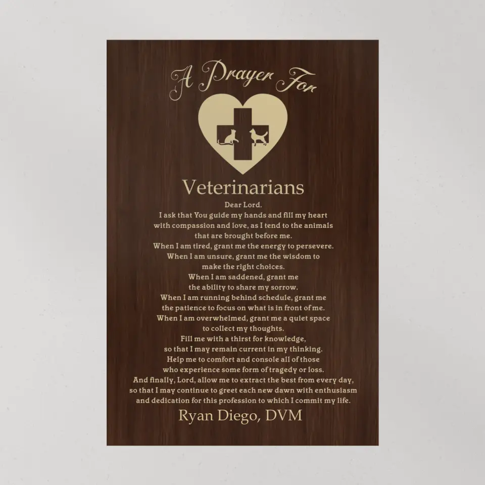 A Prayer For Veterinarians Quote About Confirmation - Custom Canvas Poster - Anniversary Gift For Coworkers