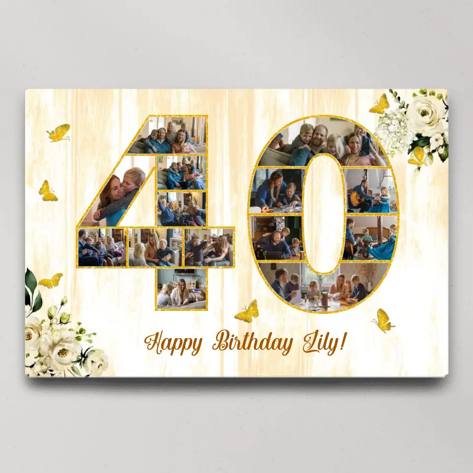 Happy Birthday 50 60 65 70 80 100 Custom Canvas Poster Birthday Gift For Parents Grandparents