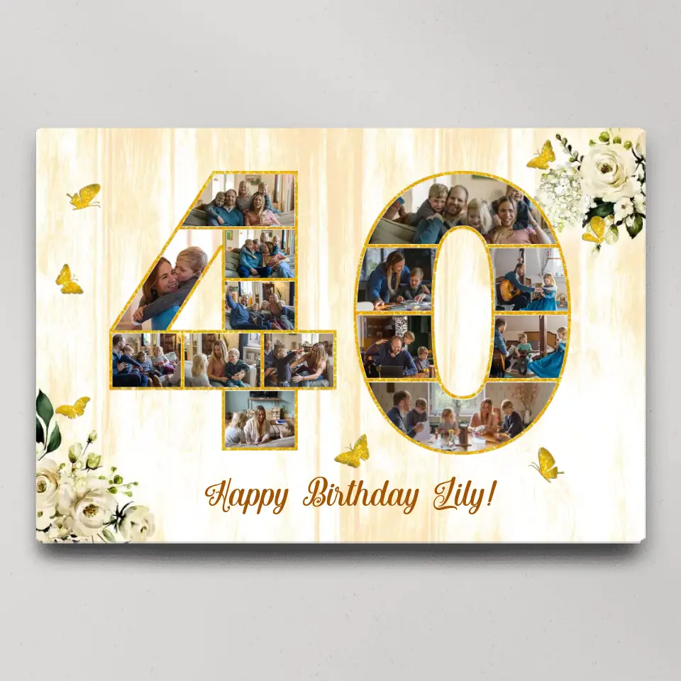 Happy Birthday 50 60 65 70 80 100 Custom Canvas Poster Birthday Gift For Parents Grandparents
