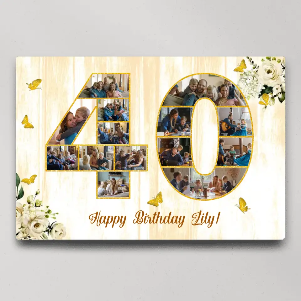 Happy Birthday 50 60 65 70 80 100 Custom Canvas Poster Birthday Gift For Parents Grandparents