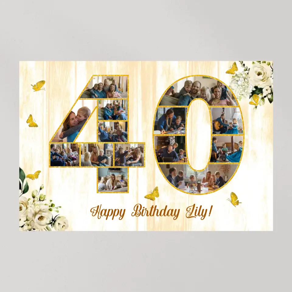 Happy Birthday 50 60 65 70 80 100 Custom Canvas Poster Birthday Gift For Parents Grandparents