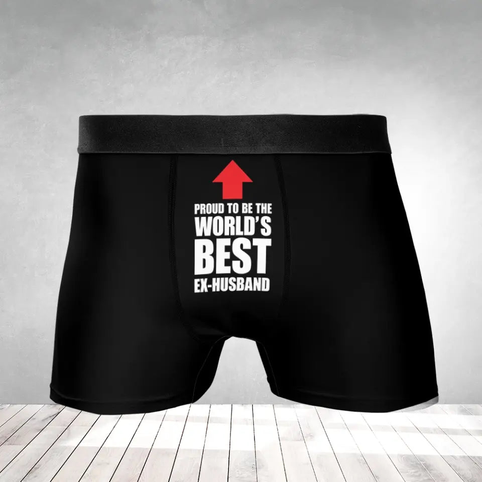 Proud To Be The World&#39;s Best Ex-Husband Funny Men&#39;s Boxer Briefs