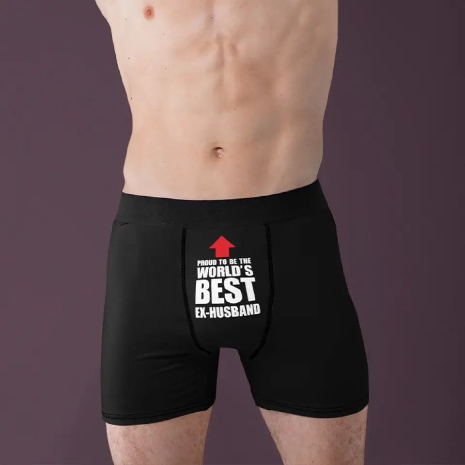 Proud To Be The World's Best Ex-Husband Funny Men's Boxer Briefs