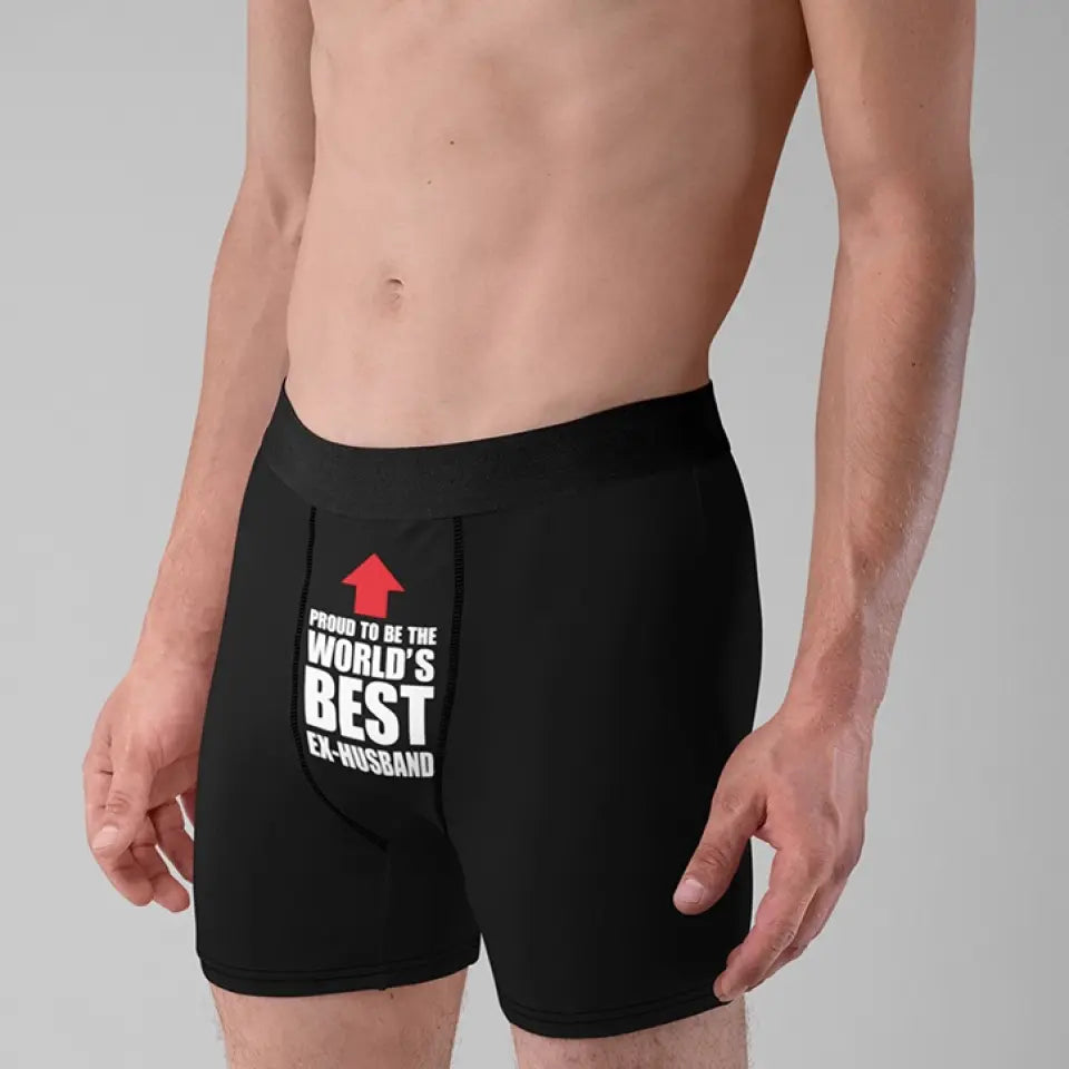 Proud To Be The World's Best Ex-Husband Funny Men's Boxer Briefs