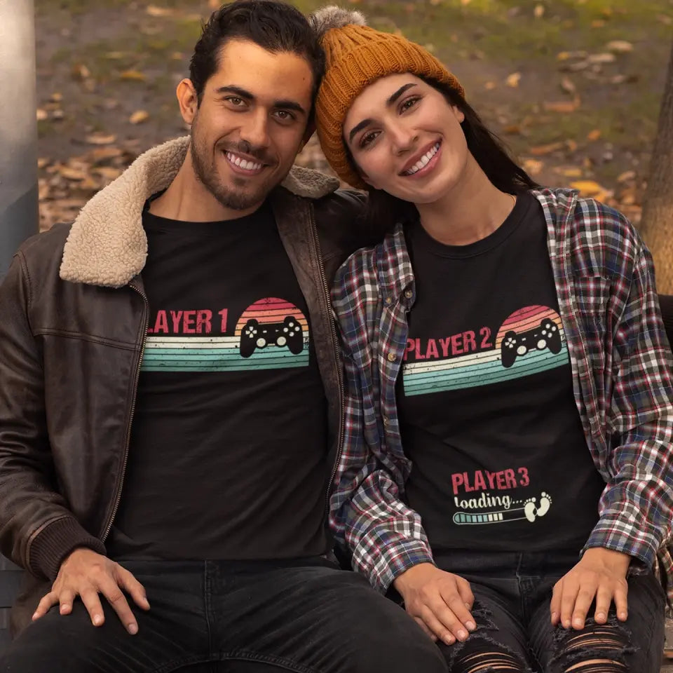 Pregnancy Announcement T-shirt, Funny Player 1 Player 2 Player 3 Matching Outfit | 306IHPLNTS716