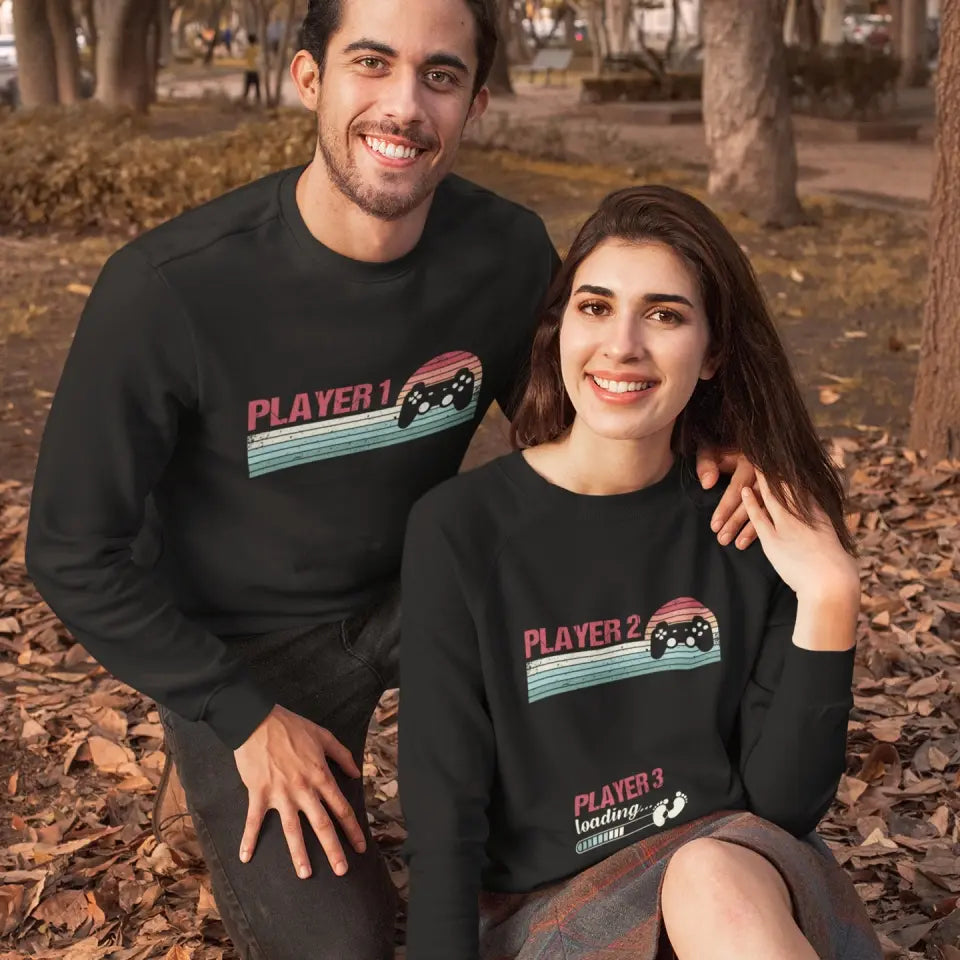 Pregnancy Announcement T-shirt, Funny Player 1 Player 2 Player 3 Matching Outfit | 306IHPLNTS716